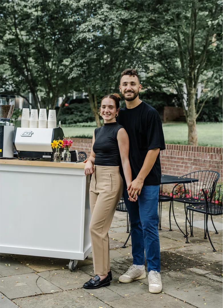 Husband and wife run mobile coffee cart specializing in creating memorable experiences.