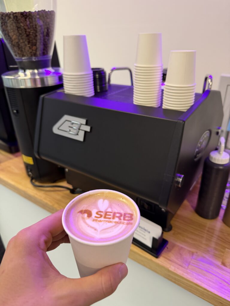 Custom latte art printer for custom designs and logos on lattes.
