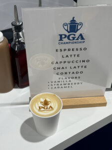 Custom branded menu at the pga championship in Aronimink Golf Club